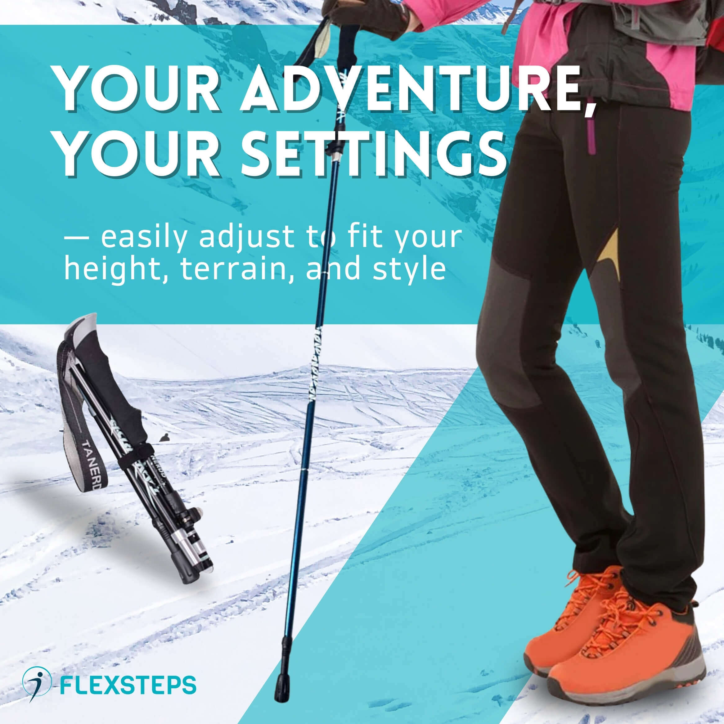 FlexSteps™ Telescopic Trekking Stick